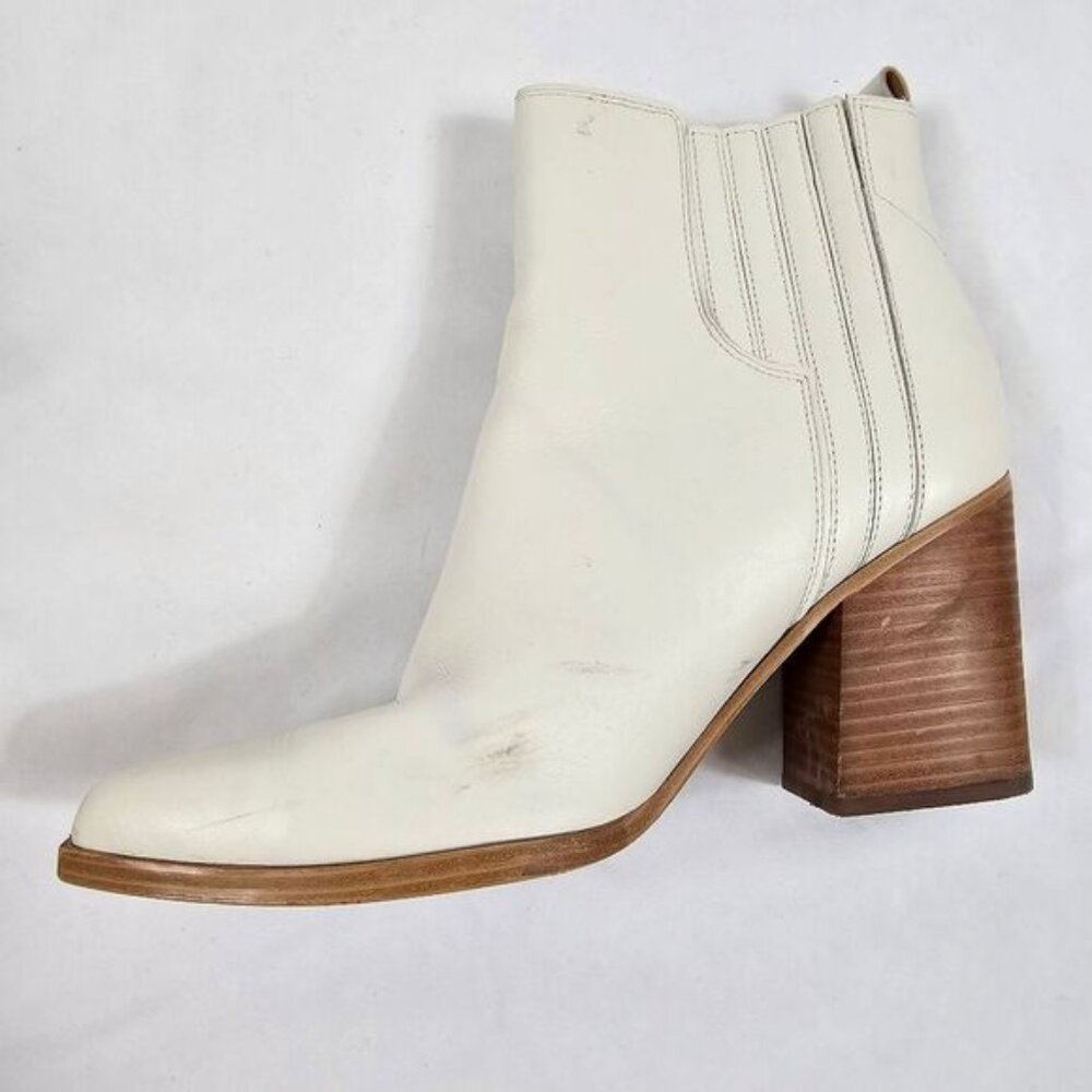 Marc Fisher Matter Boots In White Leather - Size 11 - Picture 8 of 9